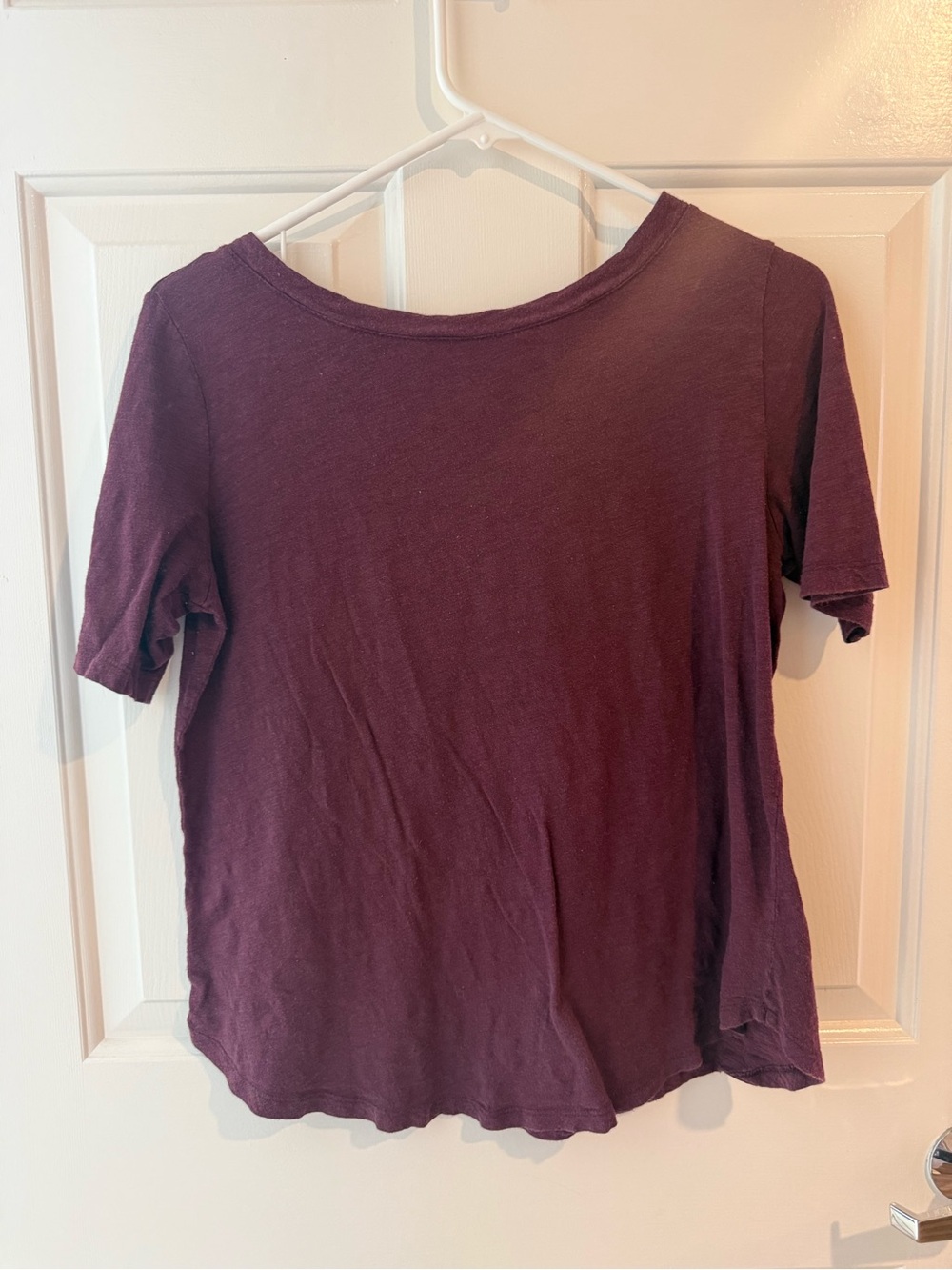 LOFT Plum Short Sleeve Scoop Neck Tee